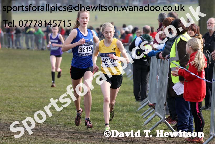 Girls under-15s 2016 Inter Counties Cross Country Champs. and Cross Challenge Final, Cofton Park, Birmingham. Photo: David T. Hewitson/Sports for All Pics